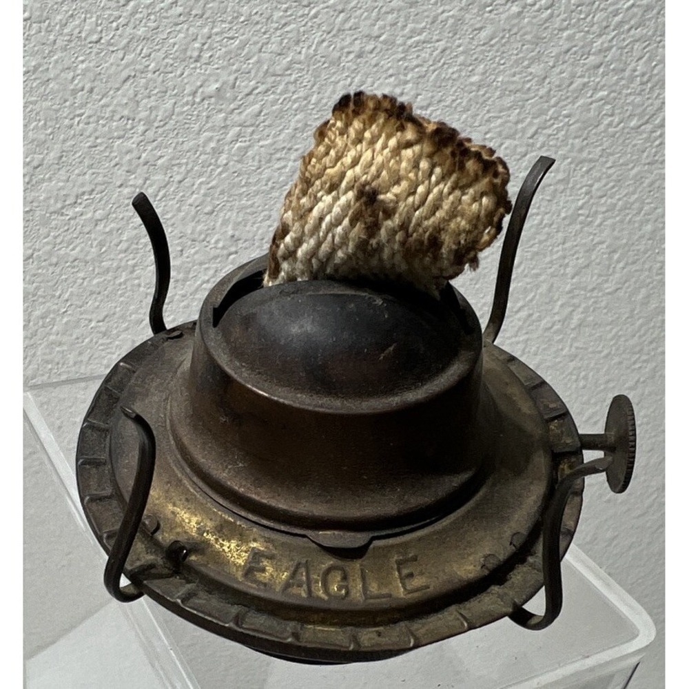 Vintage EAGLE Marked Brass‎ Burner Top Part Waterbury Conn. Connecticut USA Made